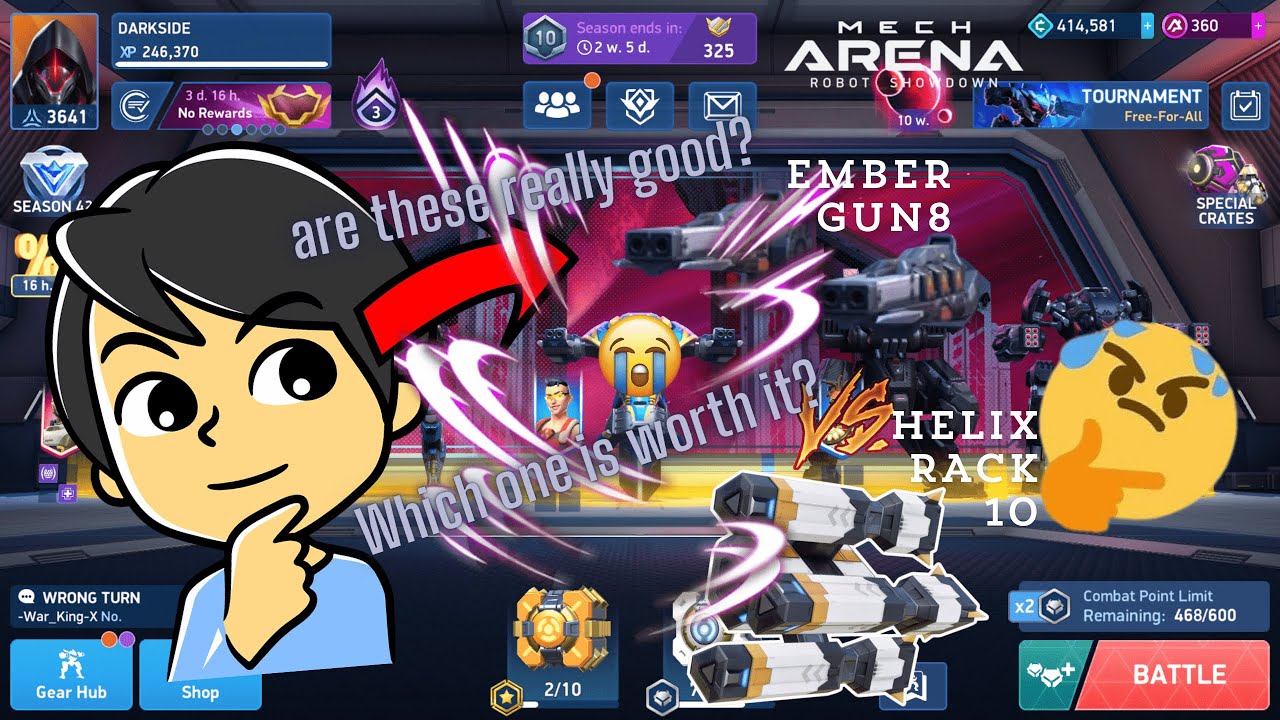 Is It REALLY WORTH IT? [EMBER GUN 8 VS HELIX RACK 10] MECH ARENA #3@OMNIVERSE