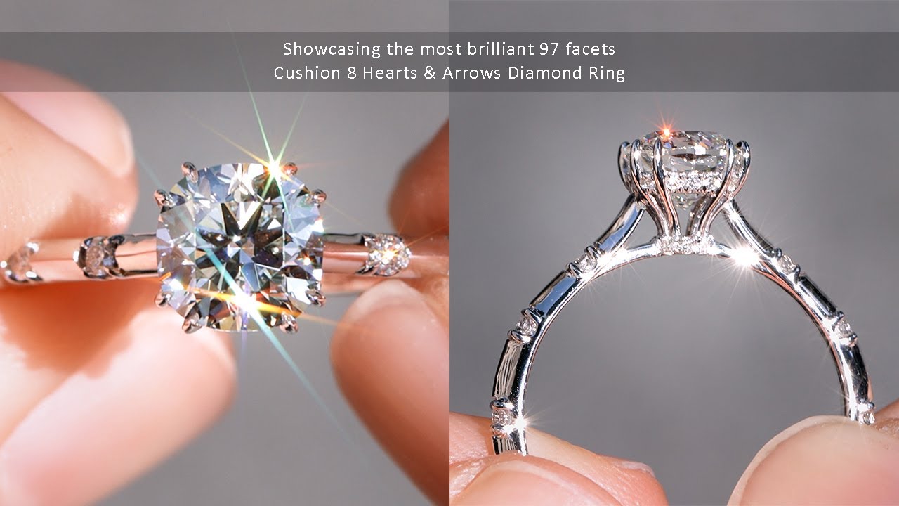 Showcasing a 1carat Cushion Petite Series Engagement Ring