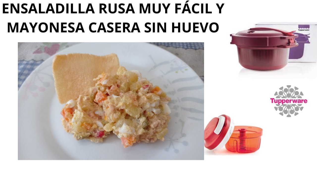Ensaladilla rusa con la olla de tupperware y la mayonesa sin huevo en el turbo chef