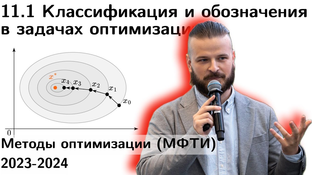 11.1 Классификация и обозначения в задачах оптимизации. Скорость сходимости. МФТИ 2023