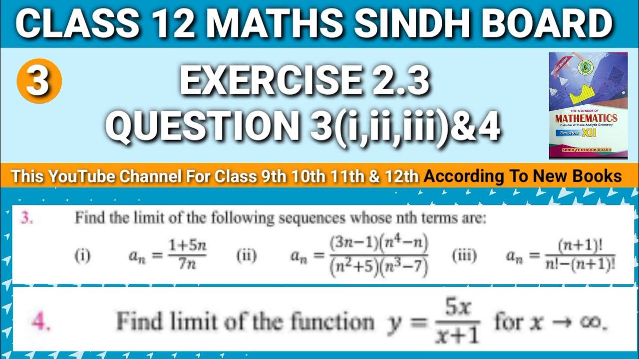 Second year mathematics Unit 2 Exercise 2.3 Question 3(i,ii,iii)&4 • Functions and Limits
