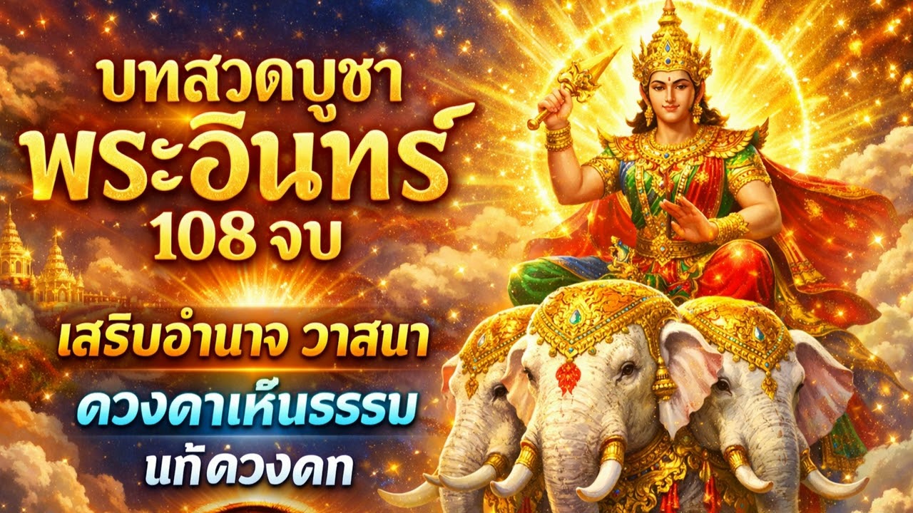 บทสวดบูชาพระอินทร์ 108 จบ (ราชาแห่งสวรรค์) เสริมอำนาจ วาสนา ดวงตาเห็นธรรม แก้ดวงตก #สวดมนต์
