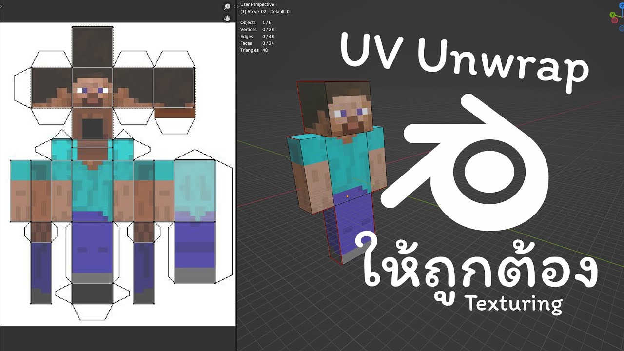 มาจัด UV ด้วย Unwrap และ Mark Seam กันดีกว่า
