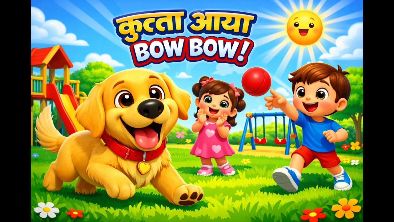 Kutta Aaya Bow Bow | Dog Song | Hindi Nursery Rhymes | Animal Rhymes | Chiku Piku Rhymes