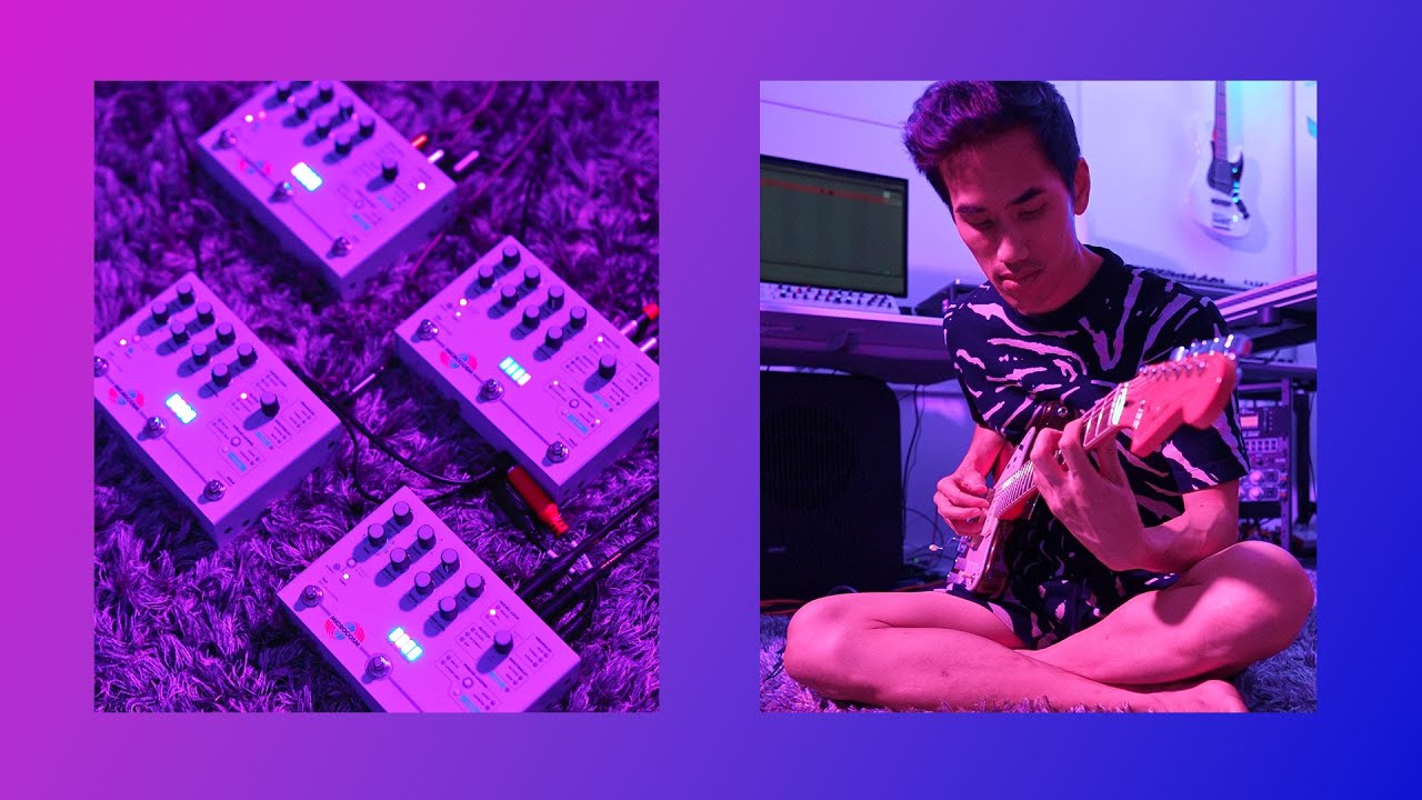 Ambient guitar improv with 4 Microcosms