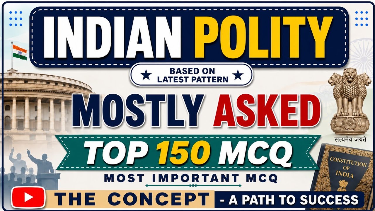 Top 150 Most Important MCQs of Indian Polity || Frequently Asked Indian Polity MCQs for 2026-27