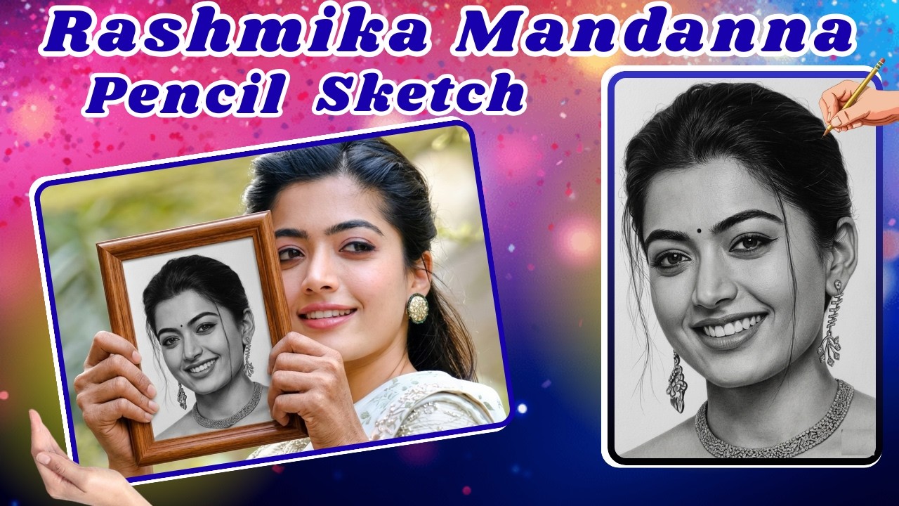 👉 I Drew Rashmika Mandanna – Hyper Realistic Pencil Sketch ✍️🔥 | How to Draw Rashmika Mandanna |