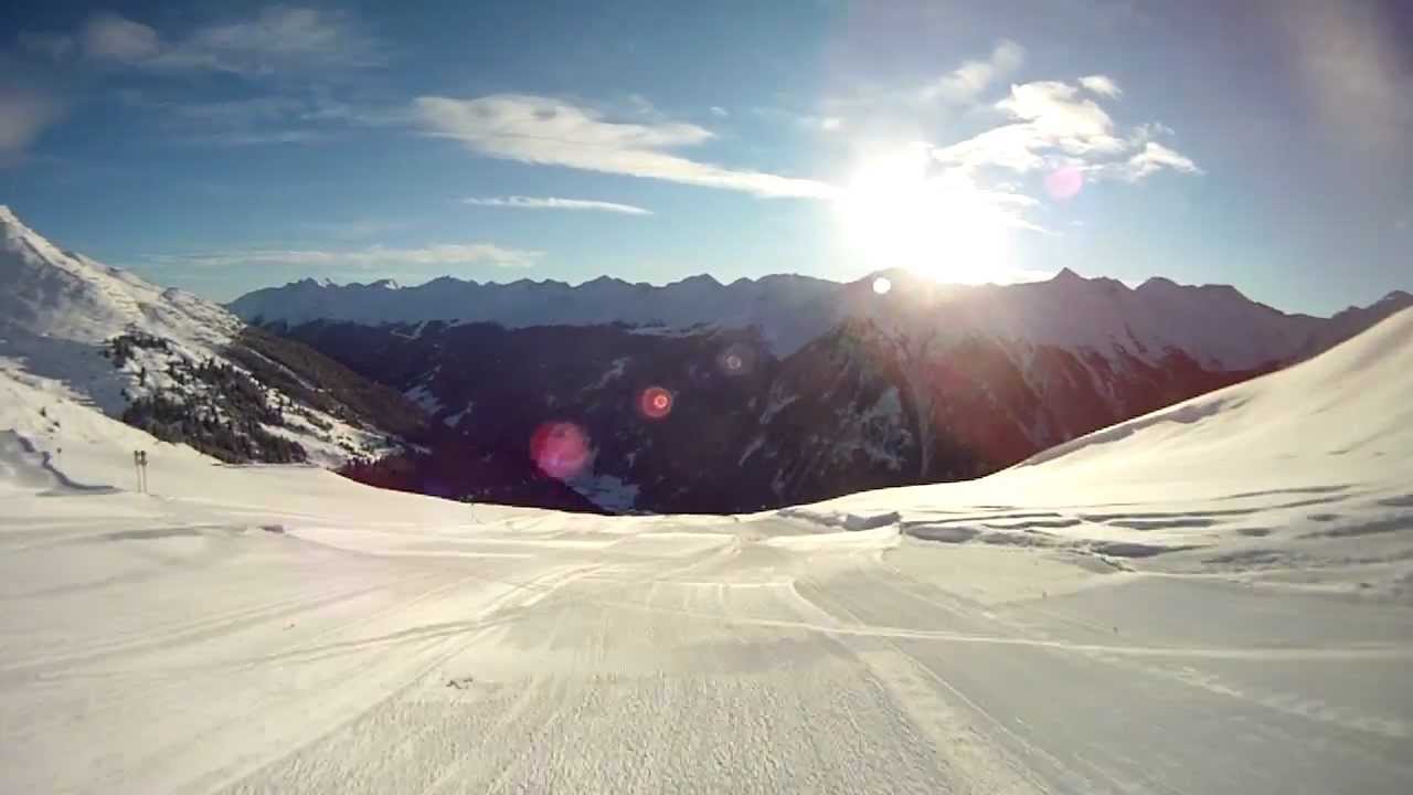 GoPro HD Skiing top to bottom with small crash