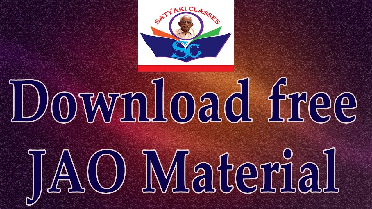 Free JAO Materials For U/ satyaki Online Classes APP/ Mudunuri Satyanarayana Raju