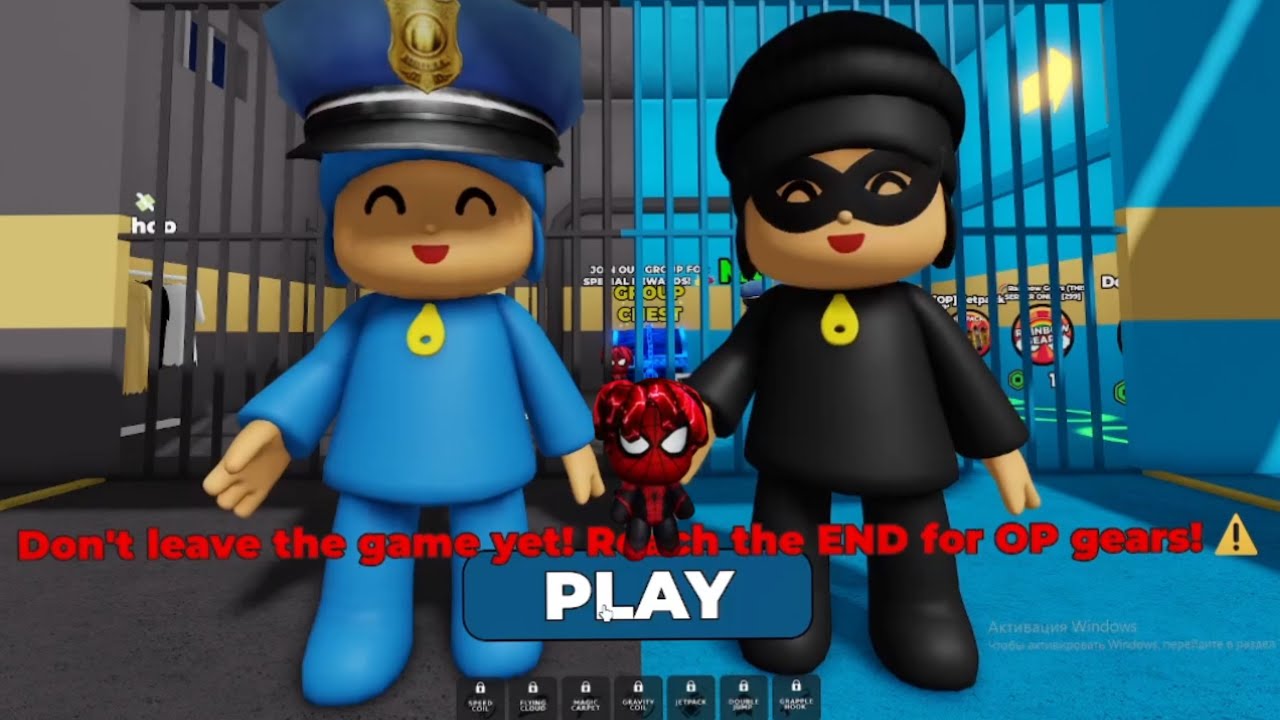 POCOYO POLICE VS THIEF PRISON RUN! 🚓🚨 Obby Roblox Gameplay