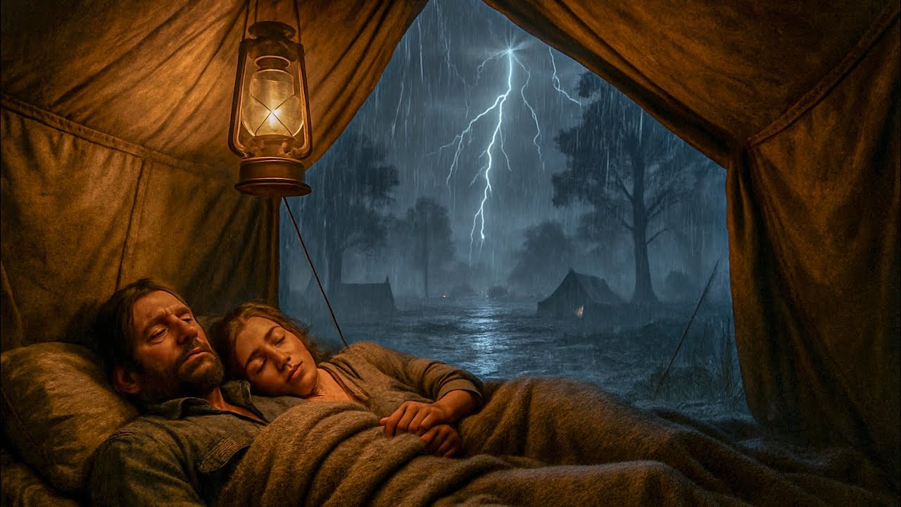 Camping in a Violent Thunderstorm – John and Abigail Find Cozy Shelter in the Tent | RDR2 ASMR