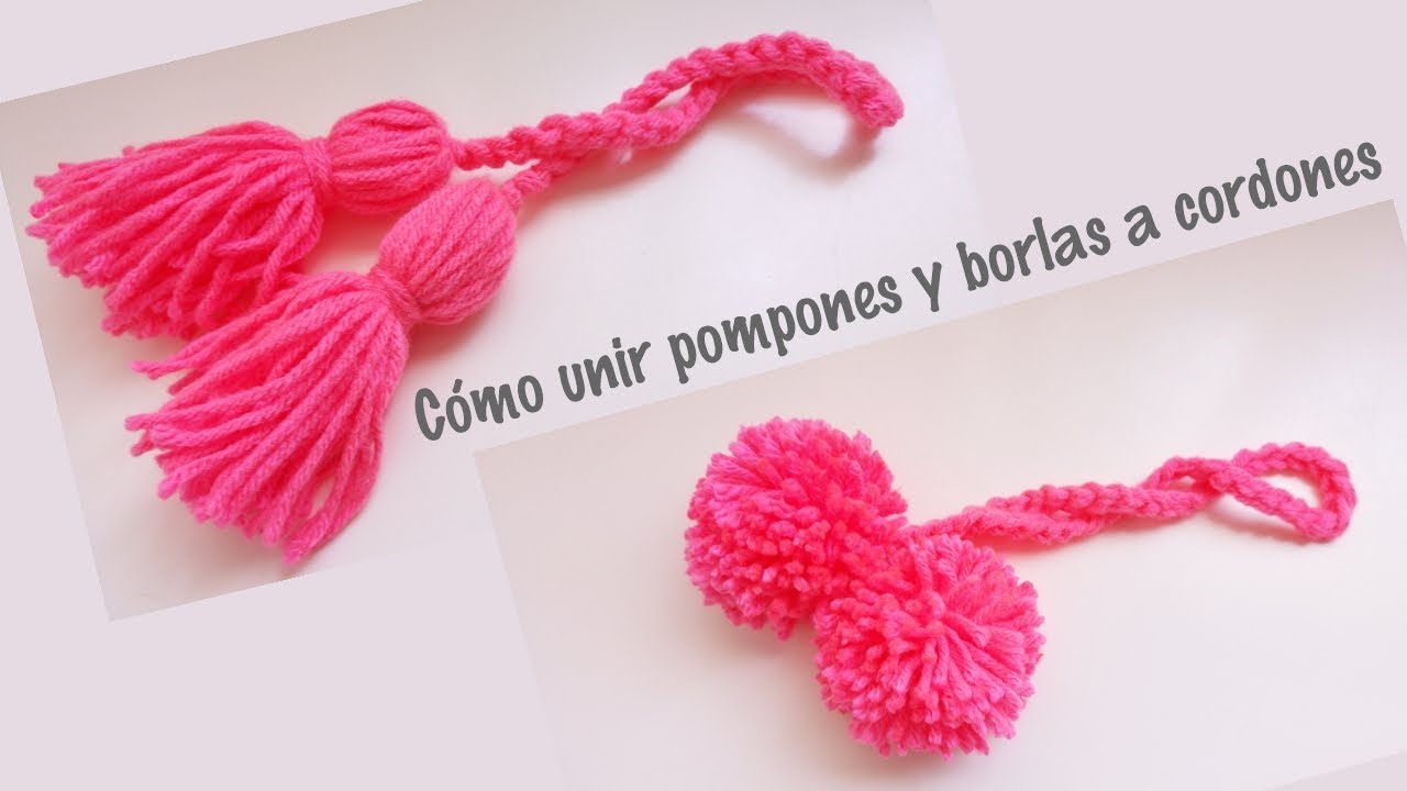 Cómo unir pompones y borlas a cordones tejidos