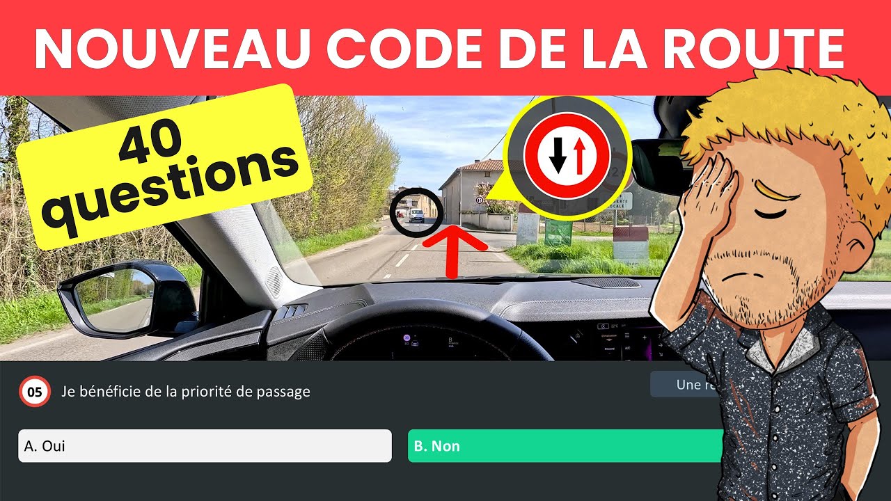 40 QUESTIONS - Nouveau Test Code de la route 2025 - Série 4