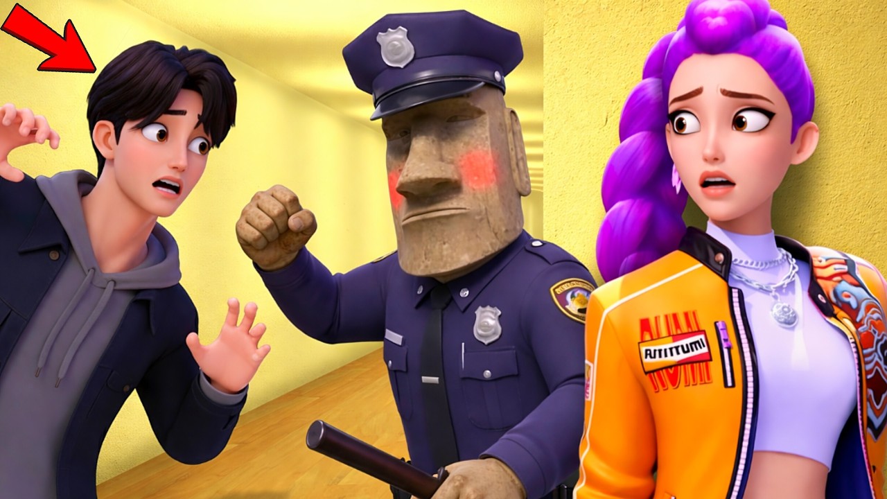 JINU AND POLICE MOAI FIGHT OVER RUMI FROM K-POP HUNTERS In Garry's Mod