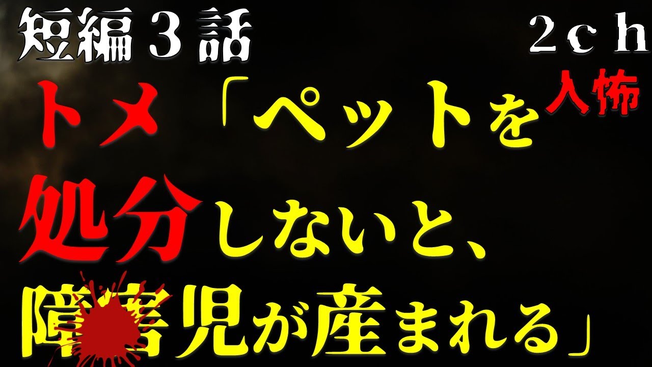 【２ｃｈヒトコワ】トメ「ペットを処分しないと障●児が産まれる！」・短編３話まとめ【ゆっくり】