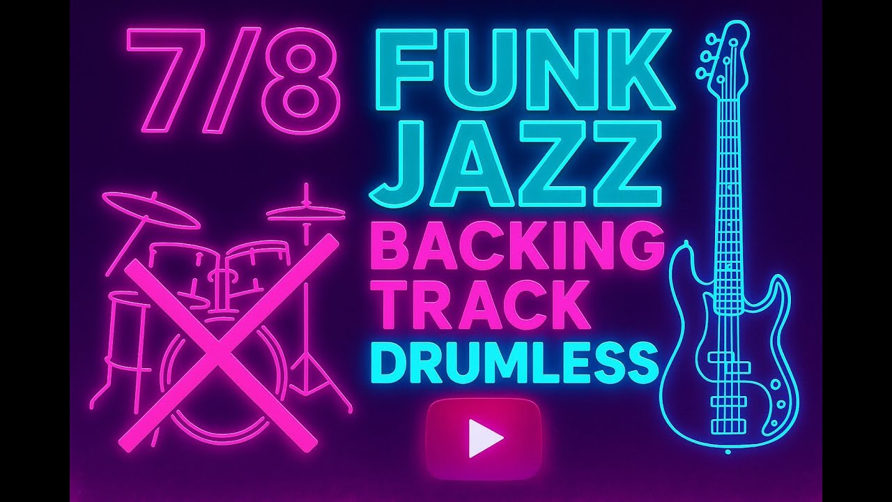 🎵(NO DRUMS) 7/8  Drumless Backing Track | Jazz Funk Fusion | Progressive Groove Practice 🎵