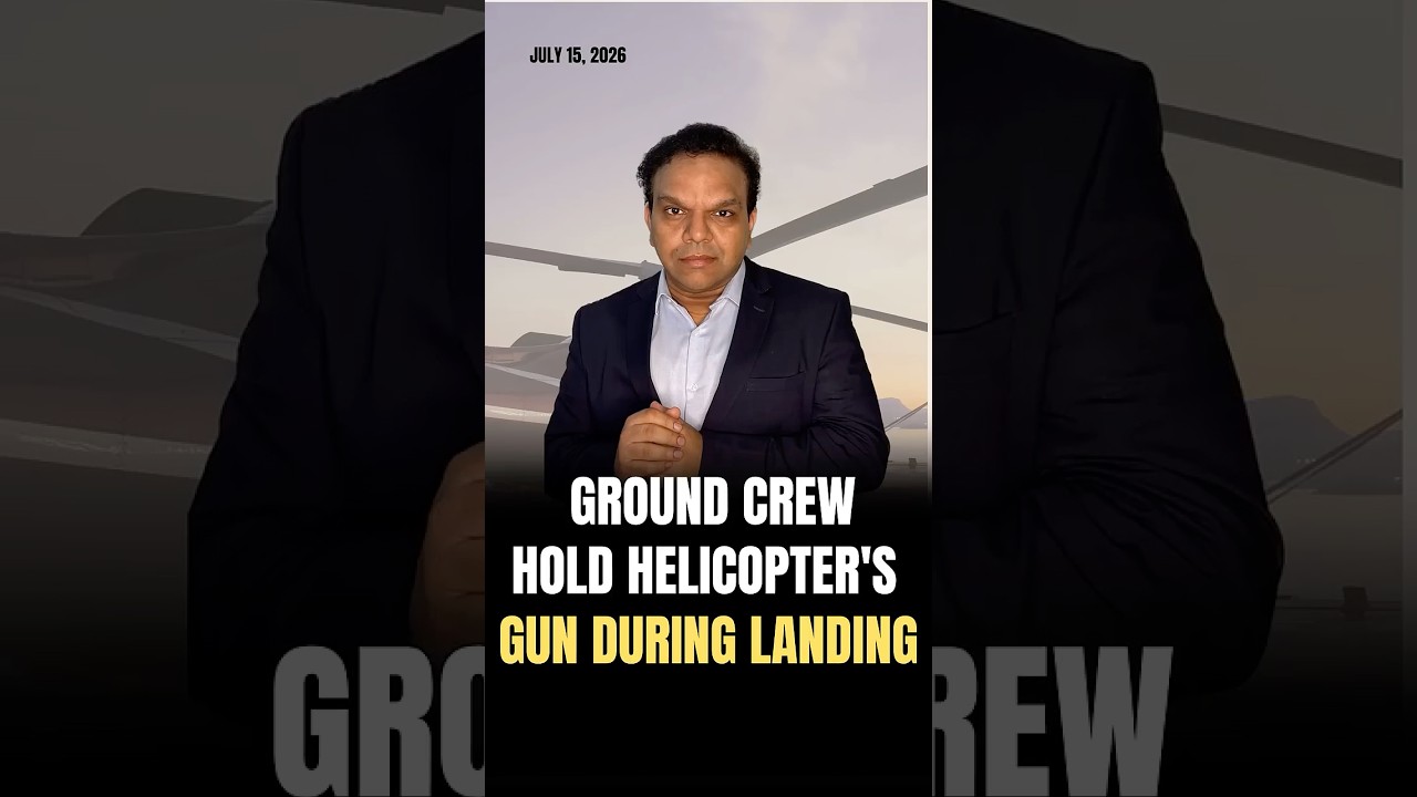 Ground Crew Hold This Helicopter's Gun During Landing #helicopter #helicoptercrash #helicoptershot