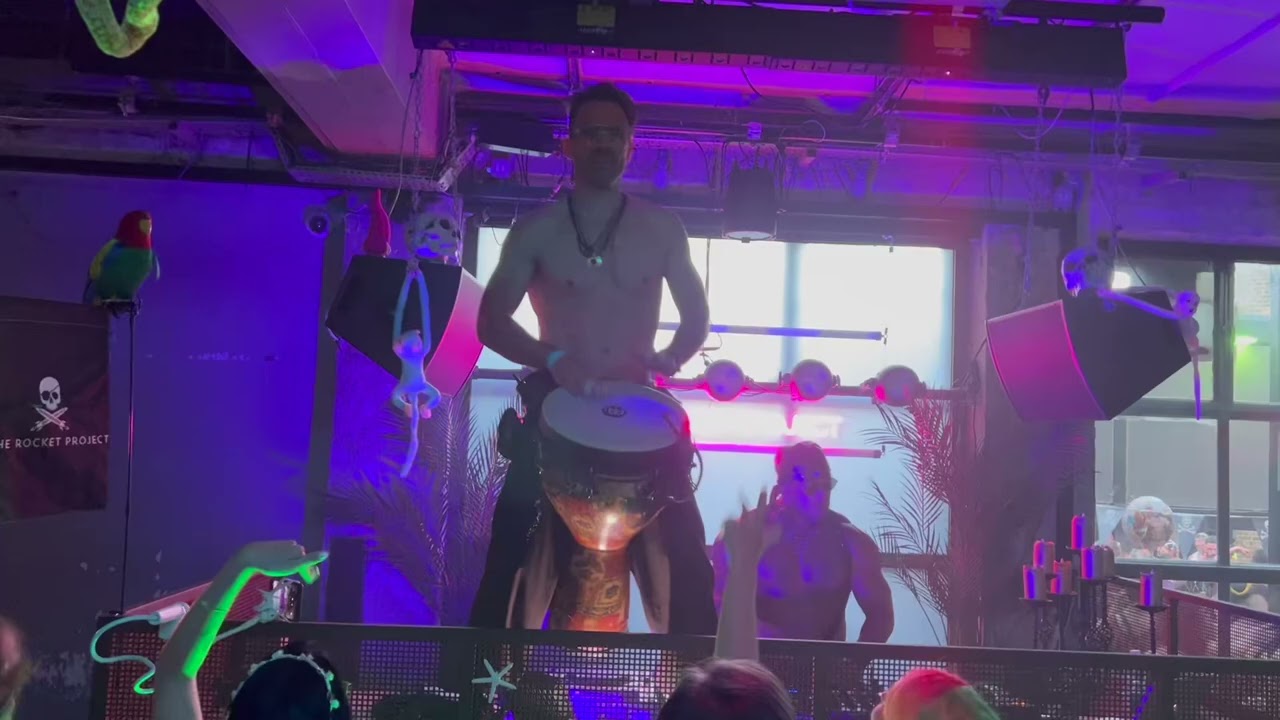 Djlive djembe at 93 Feet East London