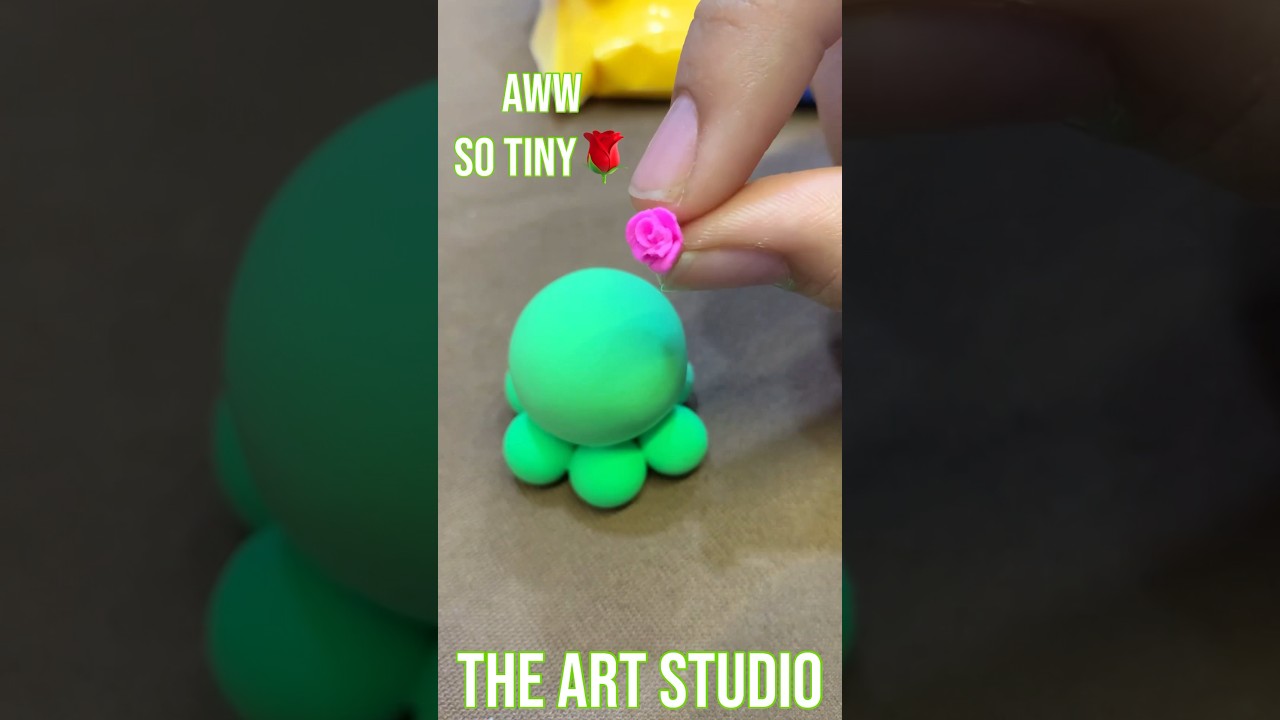 Let’s make cute green octopus🐙 || Air dry clay || The Art Studio || 