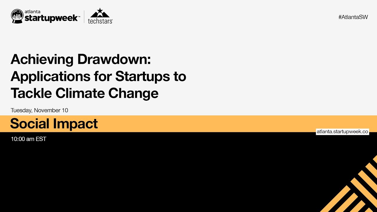 Social Impact Track -  Achieving Drawdown: Applications for Startups to Tackle Climate Change