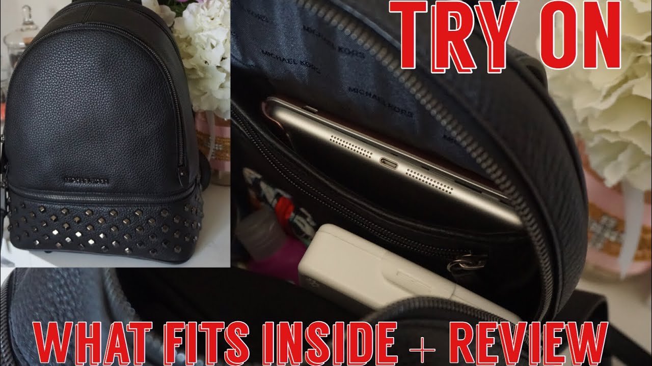 Review: Michael Kors Rhea Backpack | What fits + Try on | 2+ month update