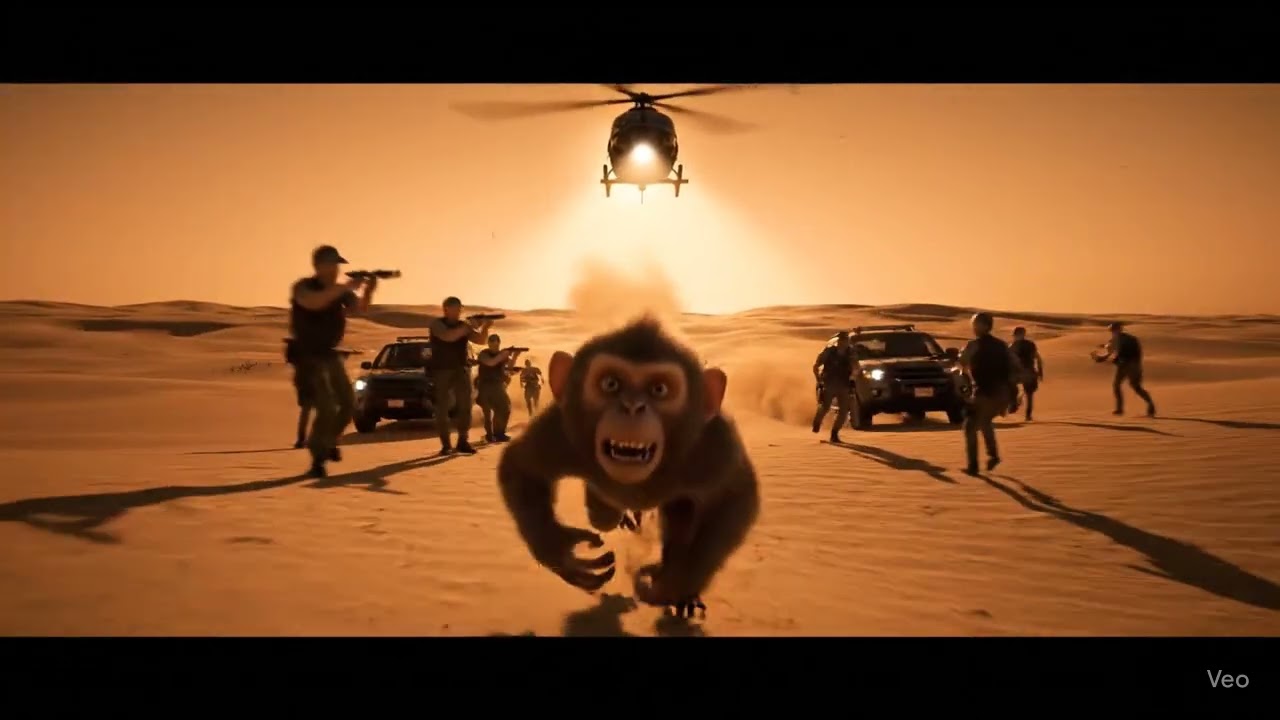Monkey's Desert Escape: A Thrilling Chase!