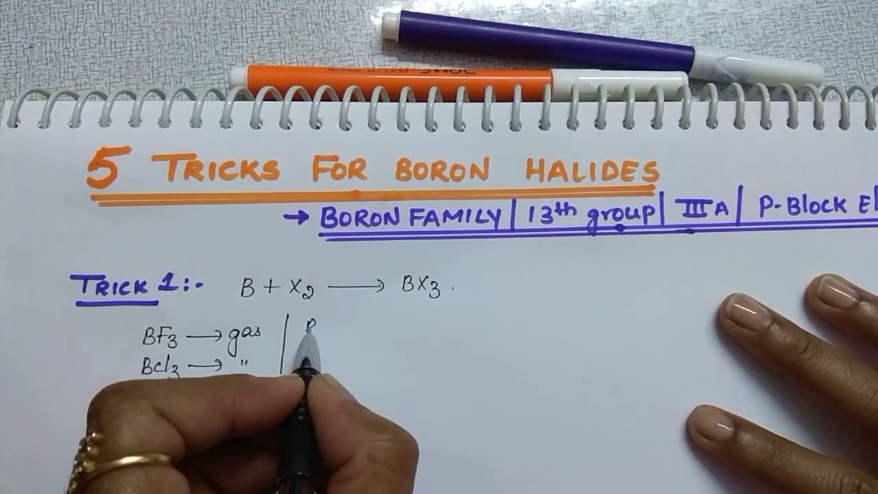 5 Tricks for Boron Halides | Boron family Tricks | 13th group | p block elements by Komali mam