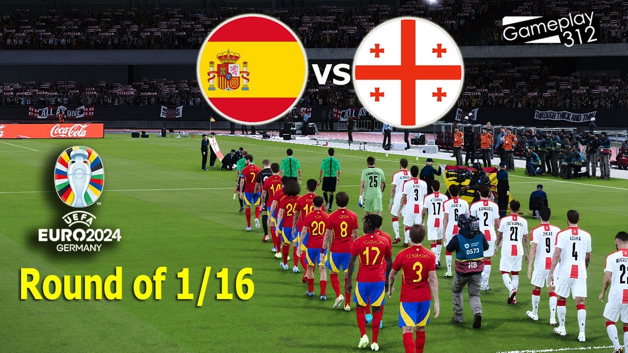 Spain vs Georgia - UEFA Euro 2024 - Round 16 | Full Match | All Goals | PES Gameplay