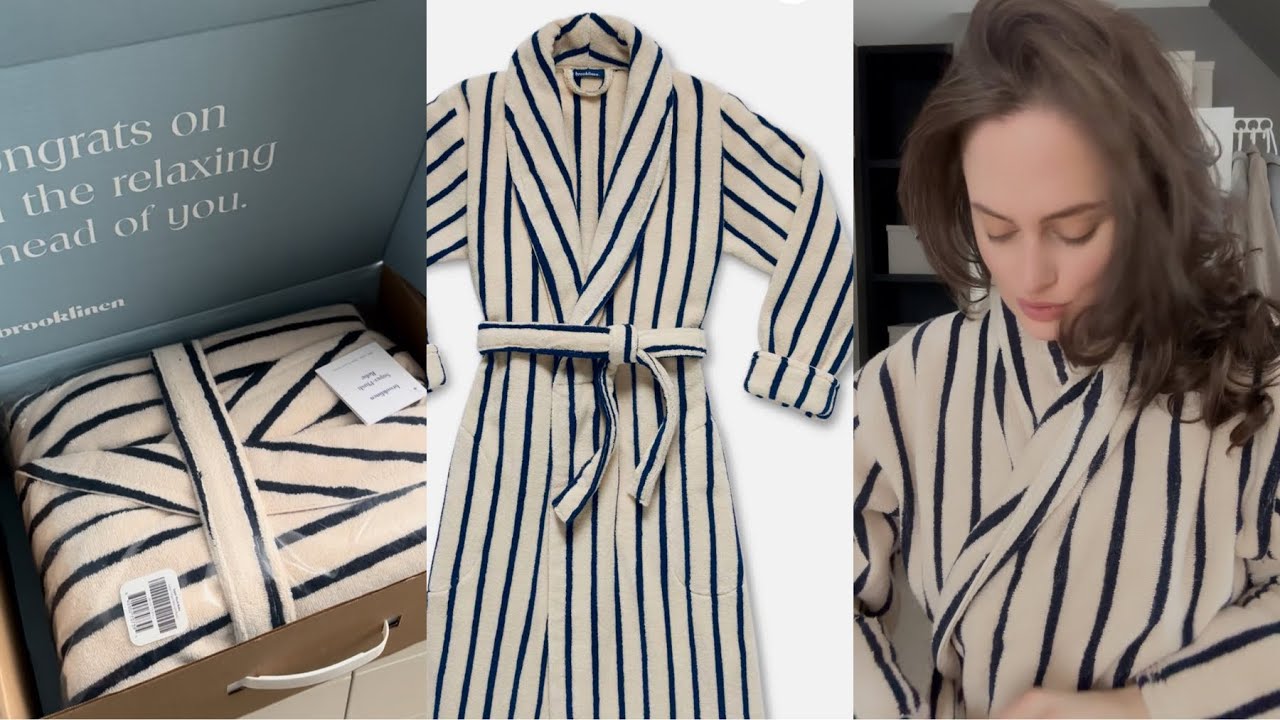 Распаковка халата Brooklinen l Примерка супермягкого халата l Эстетика Оливы