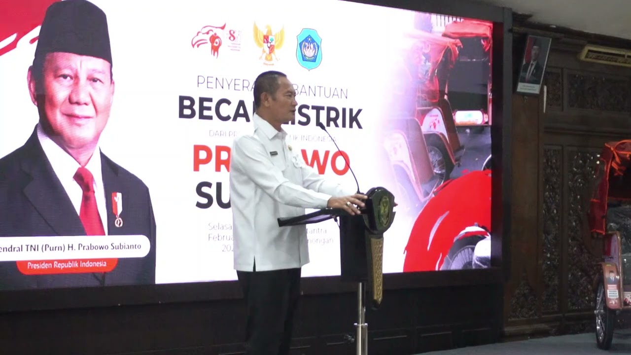 Penyerahan 200 Unit Becak Listrik Bantuan Dari Pak Presiden Prabowo Subianto