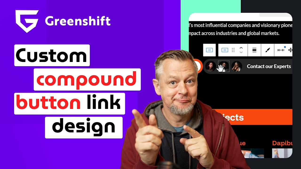 Создайте составной блок с кнопками и ссылками с нуля с помощью Greenshift, WordPress 2026.
