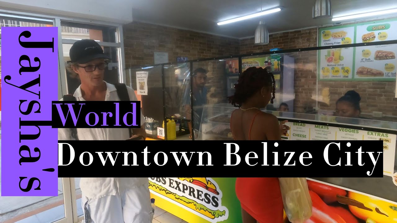 Belize 🇧🇿 Downtown Belize City -Orange St., Queen St. And Albert St. + Swing Bridge