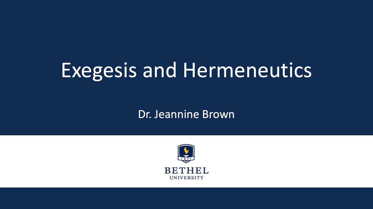 Exegesis and Hermeneutics