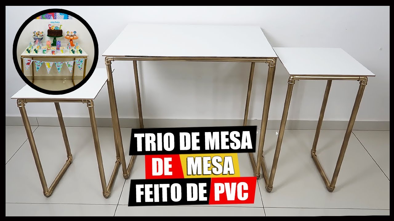 💓 Como Fazer Trio de Mesa para festas com Cano PVC 💓