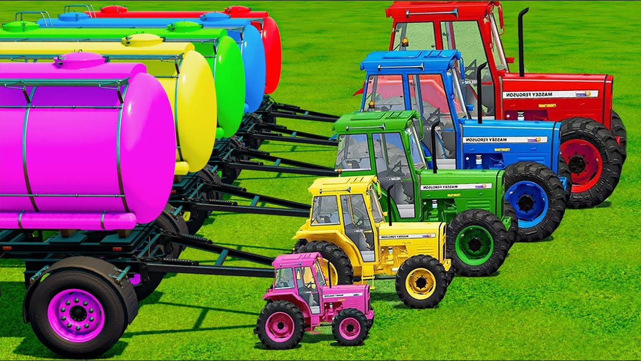 TINY to GIANT TRACTORS vs EXTREME MUD & DEEP WATER with PORTAL TRAP! Tanker Challenge - FS22