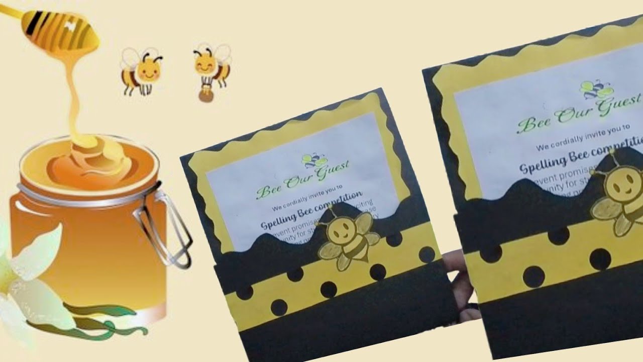 Handmade Bee Greeting Card / Honey Bee Them Card/ Invitation Card/Diy card #viralvideo
