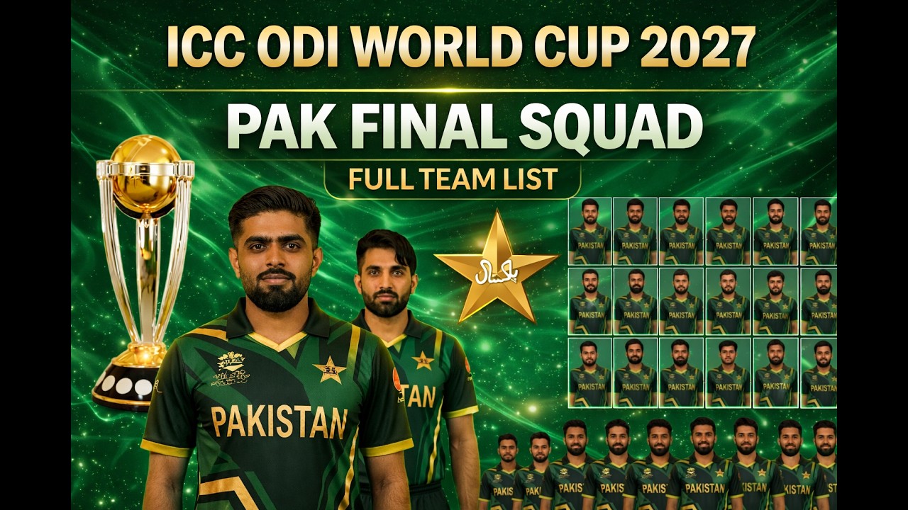 Pakistan Team Final Squad ICC ODI World Cup 2027