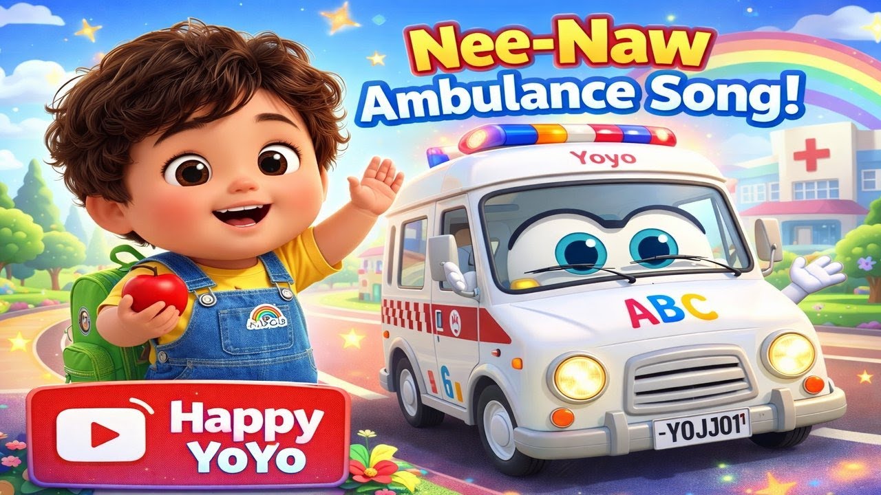 Happy YoYo & the Nee-Naw Ambulance 🚑 | Kids Ambulance Song | Learn Healthy Habits