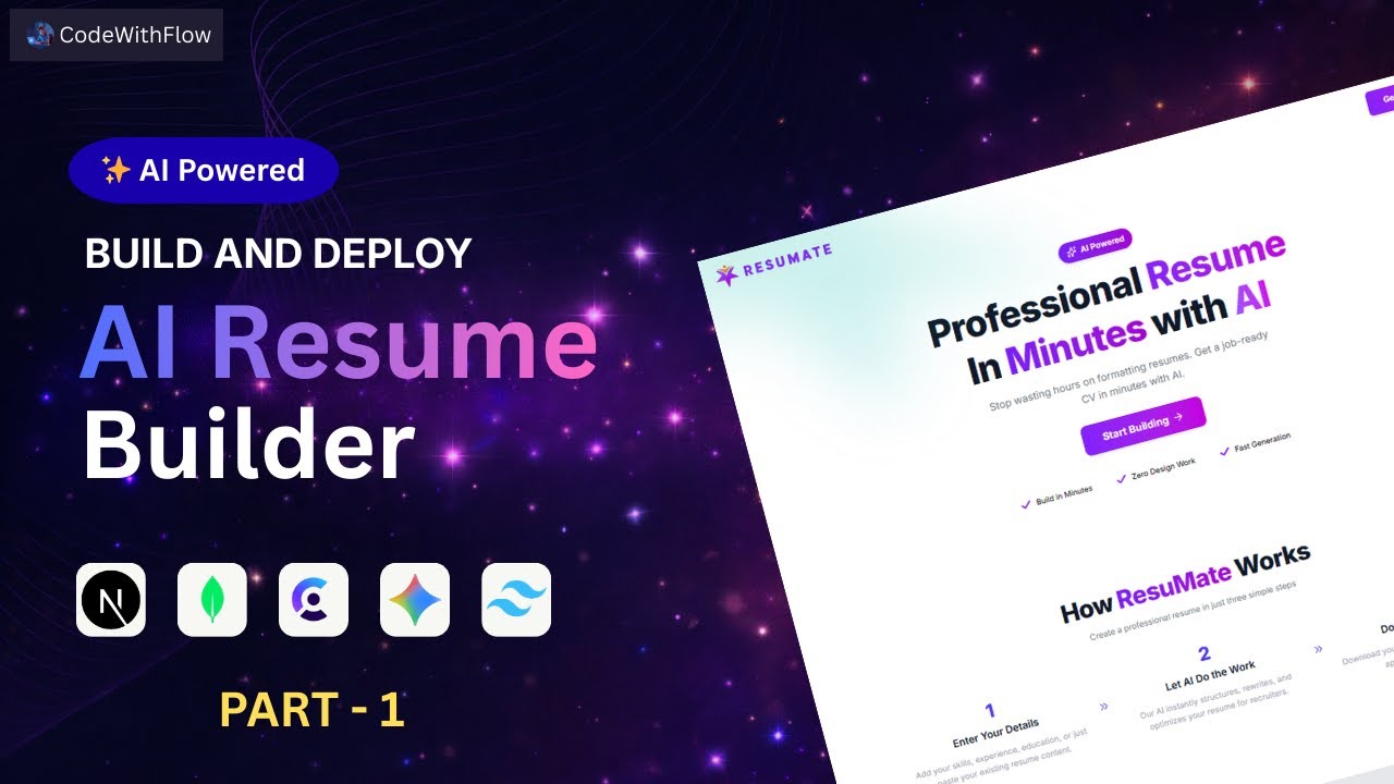 Build & Deploy Full Stack AI Resume Builder using NextJs, Tailwind CSS | Part - 1