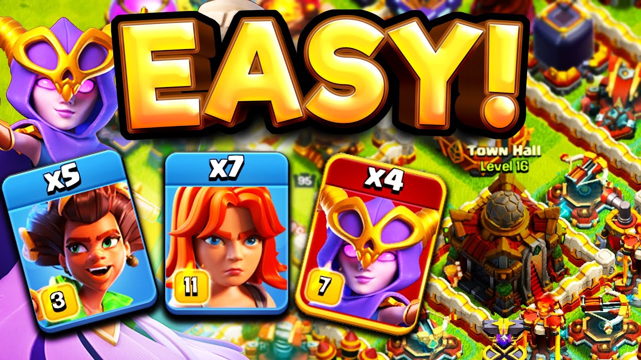 TH16 Super Witches, Root Rider & Valkyrie Attack Strategy | Unstoppable 3-Star Guide!