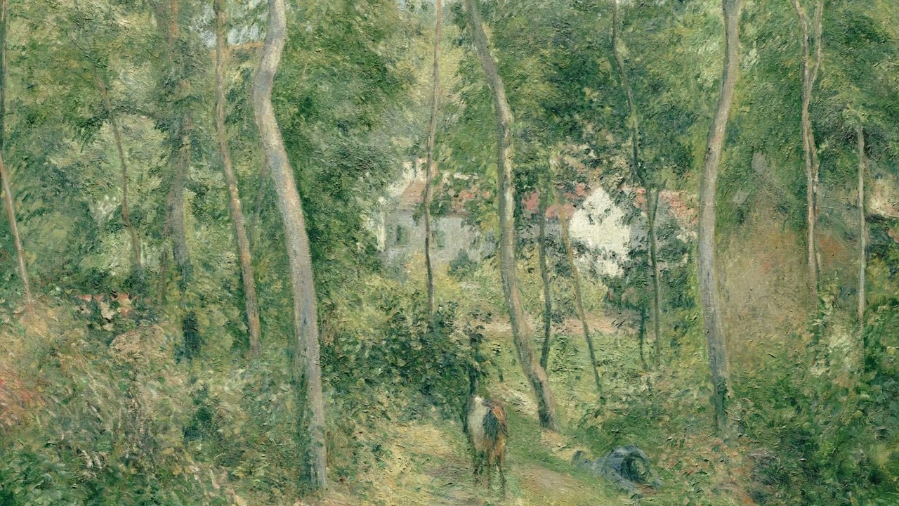 Edge of the Woods Near L'Hermitage, Pontoise (1879) by Camille Pissarro | 4K Frame TV Art