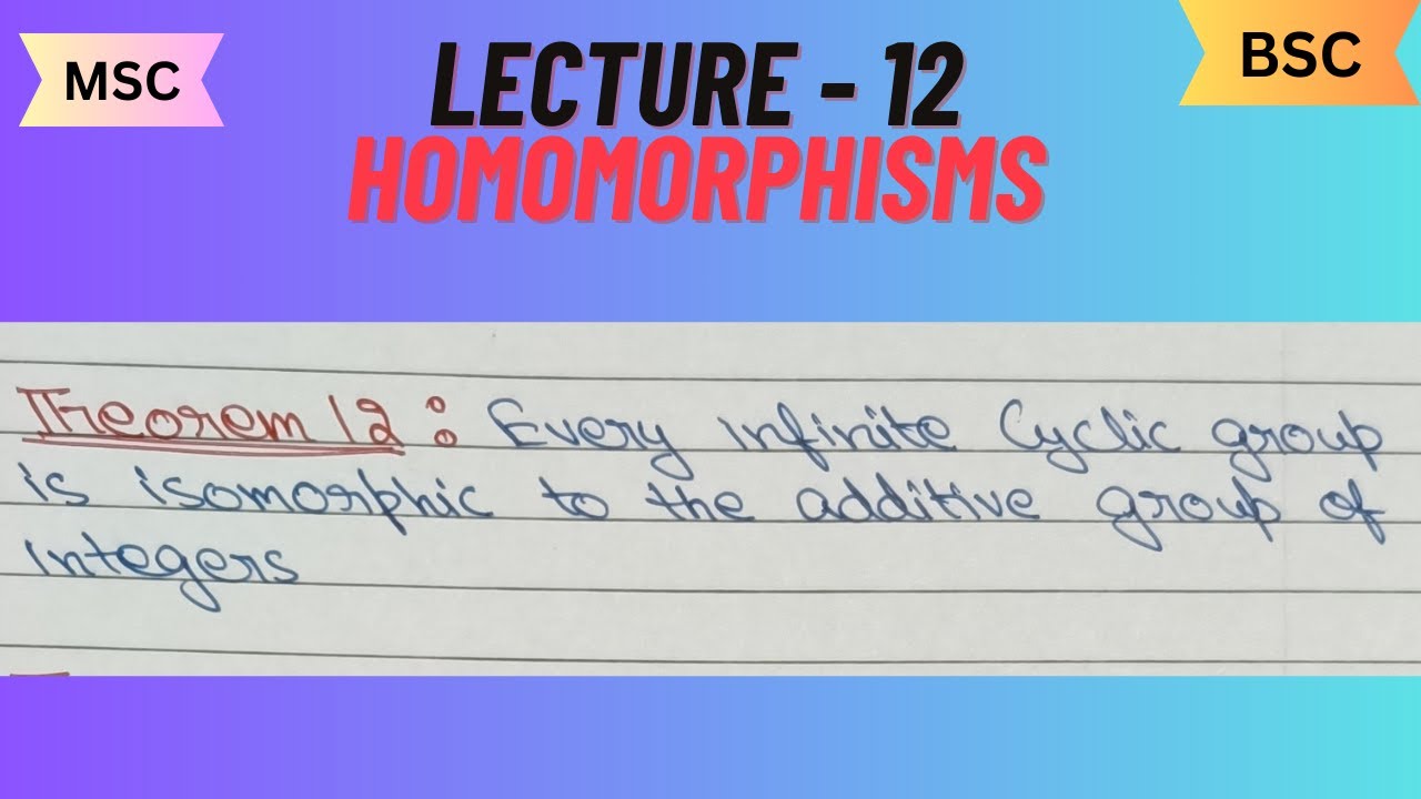 every infinite cyclic group is isomorphic to additive group of integers #homomorphism #algebra