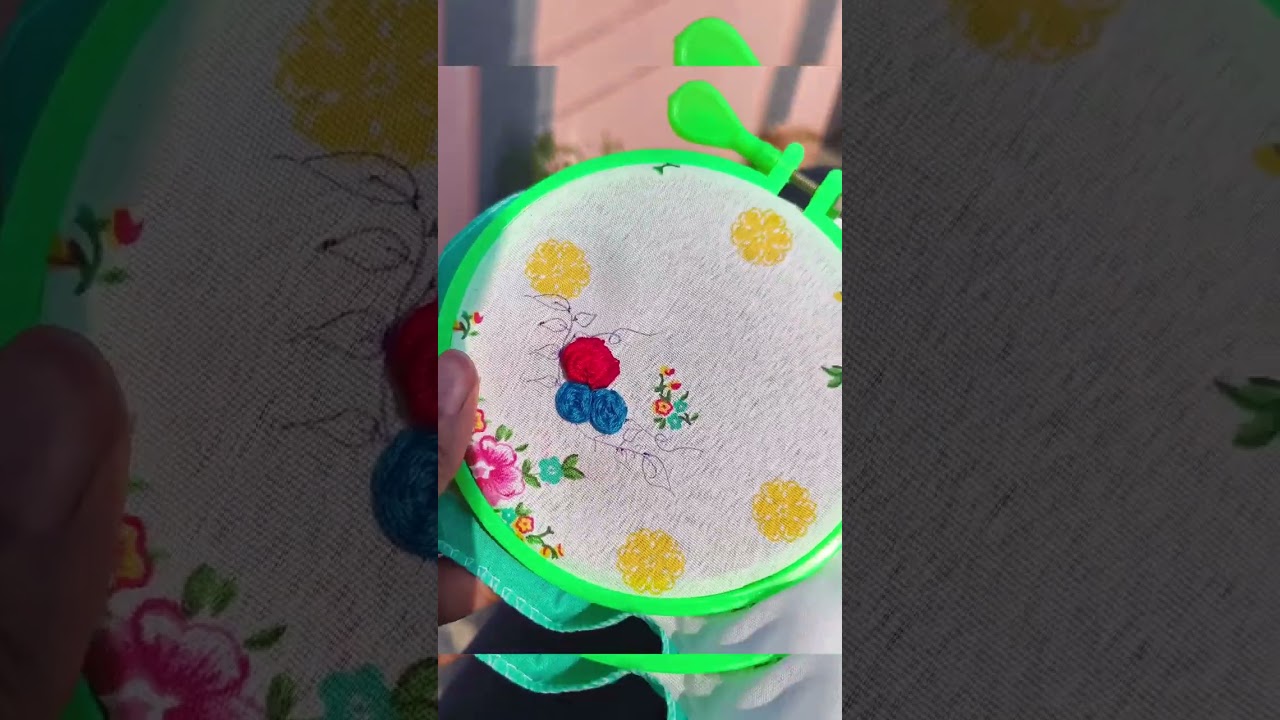Simple embroidery design on handkerchief 