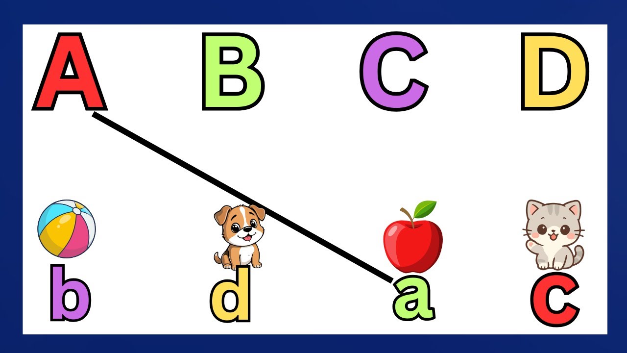 Learning alphabets through matching | ABCD | abcd | Phonics song | Alphabets | A To Z