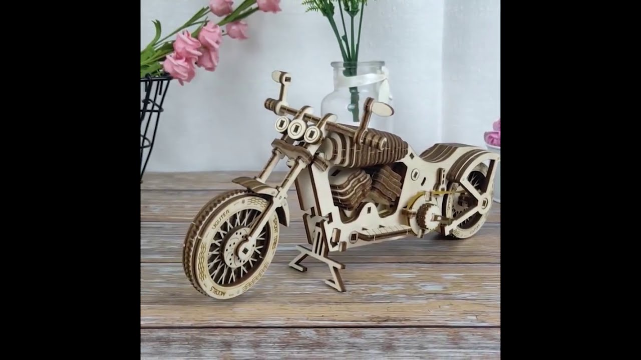 DIY Wooden Motorcycle Kit 3D Motobike Wooden Kit #shorts