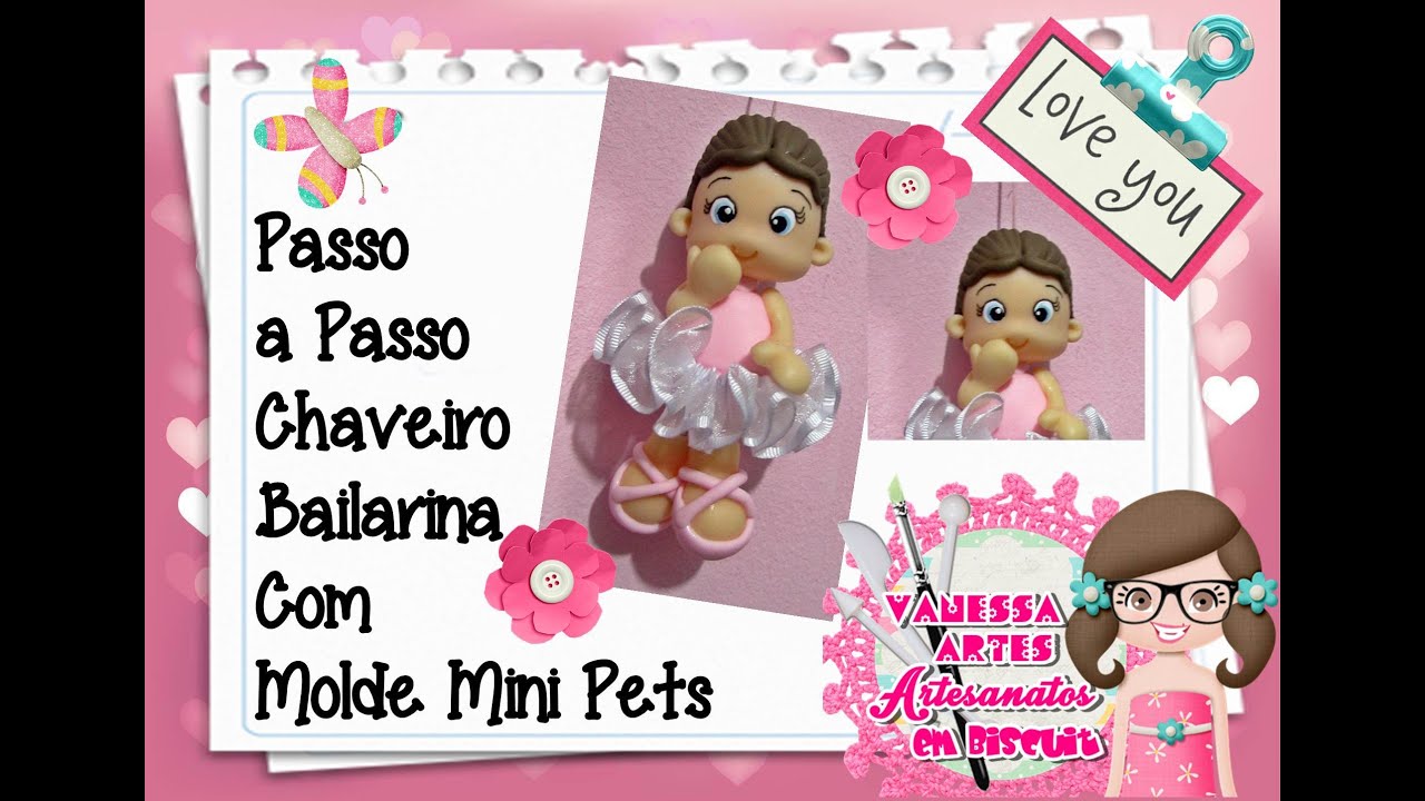 (DIY) Chaveiro Articulado Bailarina. COM E SEM MOLDE.