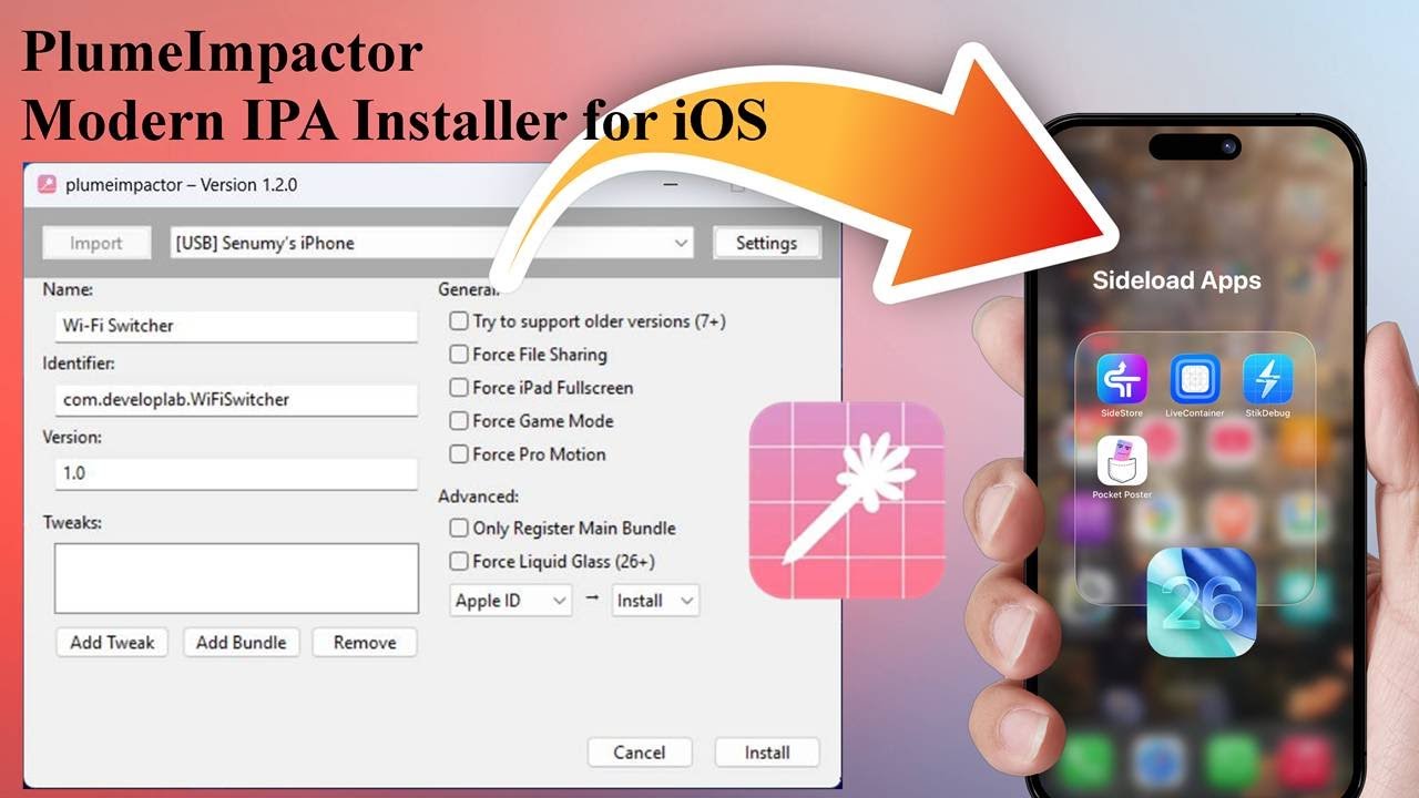 PlumeImpactor IPA Installer for iOS 26 – Sideload Apps with SideStore & LiveContainer