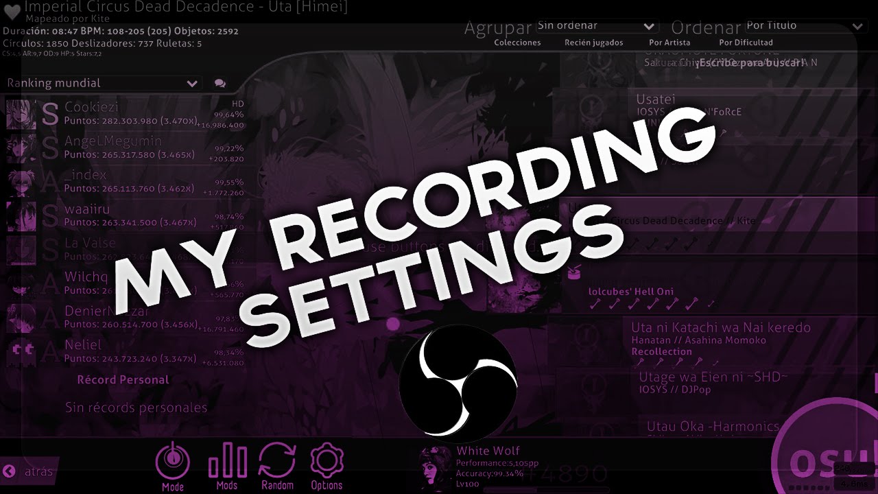 The best way to record osu! | My recording settings.