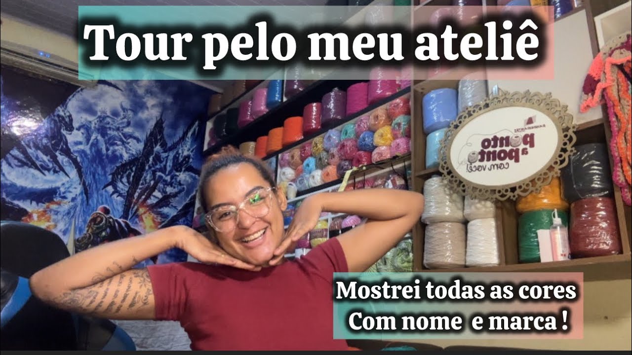 Tour pelo ateliê ! Mostrei todas as cores que tenho aqui !!!!