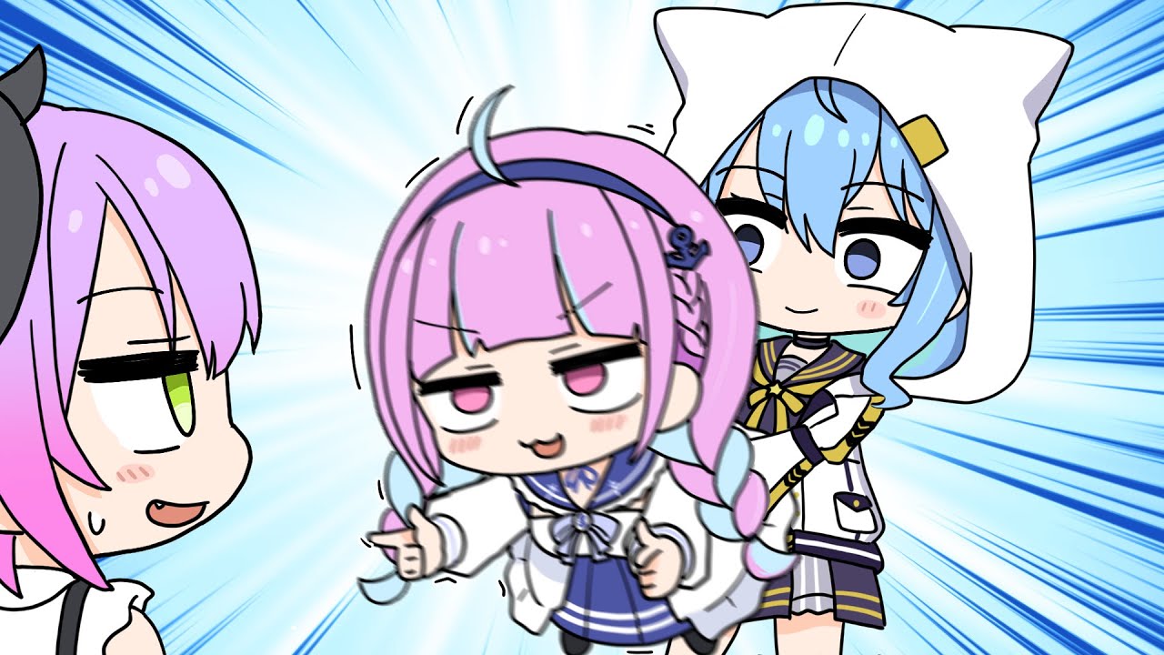 Aqu-tan Imitates Towa&rsquo;s Beloved Devotion【Hololive AnimatedClip/Eng sub】【Aqua/Towa/suisei】